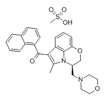 131543-23-2,WIN 55,212-2 MESYLATE,(R)-(+)-[2,3-Dihydro-5-methyl-3-(4-morpholinylmethyl)pyrrolo[1,2,3-de]-1,4-benzoxazin-6-yl]-1-naphthalenylmethanone mesylate;WIN 55,212-2;212-2Mesylate;Win55212-2;